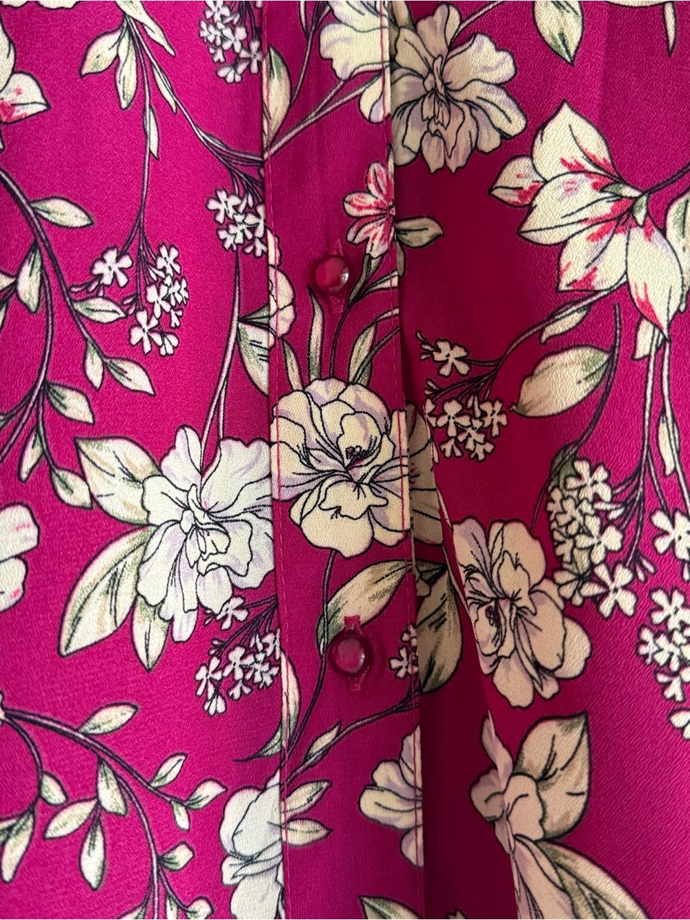 Nanette Lepore Sleeveless Floral Midi Dress in Magenta and Cream - Picture 5 of 10